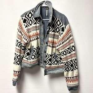 Free People Sweater Jean Jacket - XS/S